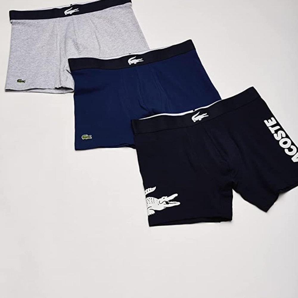 Lacoste Crocodile Waist Long Stretch Cotton Boxer Brief 3-Pack